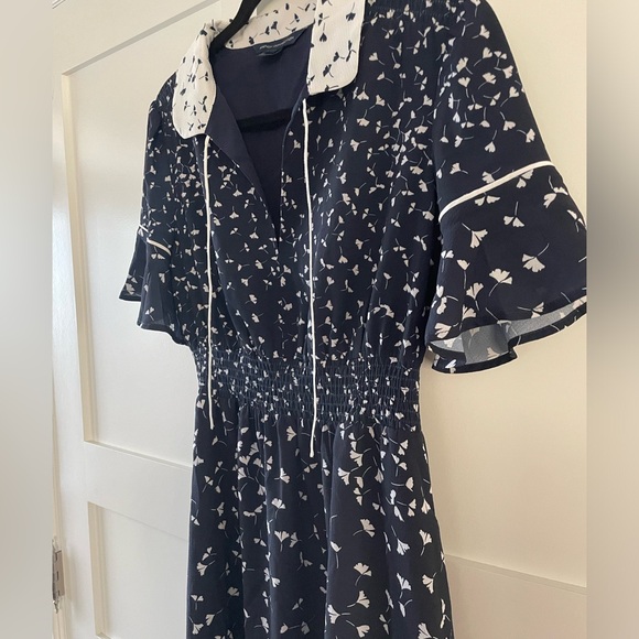 French Connection navy blue/white pattern dress - Picture 6 of 6